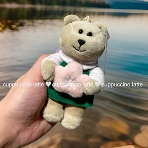NWT🌸Starbucks 2026 Spring Cherry Blossom Mini Bearista Bear Plush Charm Keychain